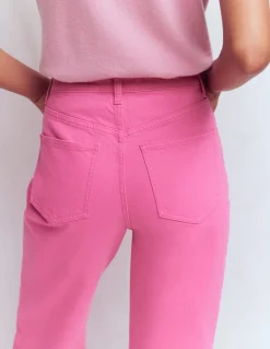 Boden Jeans|Pantalons-Jean droit taille haute Rose vif