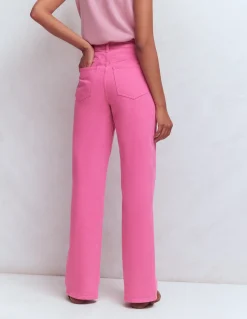 Boden Jeans|Pantalons-Jean droit taille haute Rose vif
