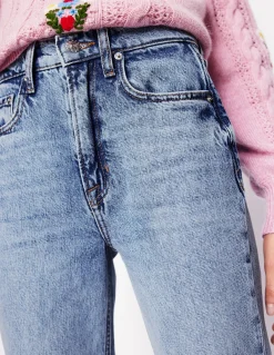 Boden Jeans|Pantalons-Jean droit taille haute Blanc/Cerf