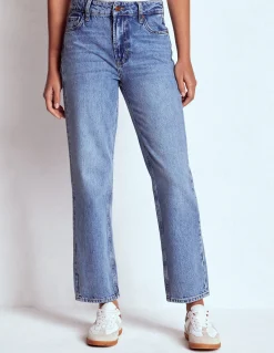 Boden Jeans|Pantalons-Jean droit taille haute Blanc/Cerf