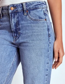 Boden Jeans|Pantalons-Jean droit taille haute Blanc/Cerf