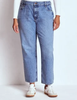 Boden Jeans|Pantalons-Jean droit taille haute Blanc/Cerf