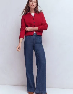 Boden Jeans|Pantalons-Jean large à poches passepoilées Vintage moyen