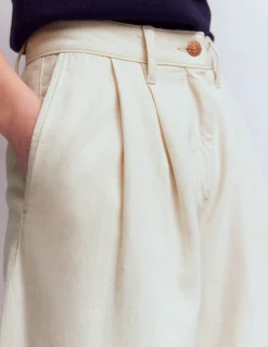 Boden Tenues De Travail|Jeans-Jean large plissé Écru