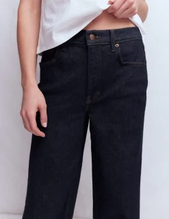 Boden Tenues De Travail|Jeans-Jean large taille haute Indigo Délavé