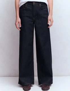 Boden Tenues De Travail|Jeans-Jean large taille haute Indigo Délavé