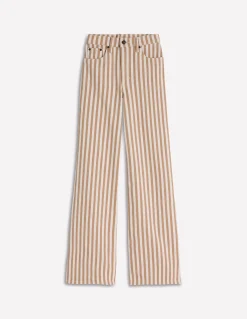Boden Pantalons|Jeans-Jean large taille haute Rayé fauve écru