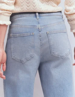 Boden Jeans|Pantalons-Jean large taille haute Blanc/Cerf