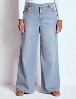 Boden Jeans|Pantalons-Jean large taille haute Blanc/Cerf