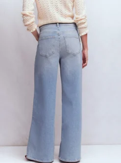 Boden Jeans|Pantalons-Jean large taille haute Blanc/Cerf
