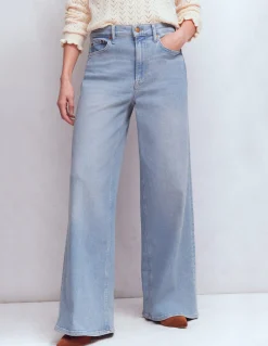 Boden Jeans|Pantalons-Jean large taille haute Blanc/Cerf