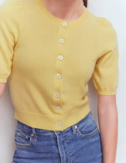 Boden Cachemire|Pulls & Gilets-Joli cardigan court Jaune grès