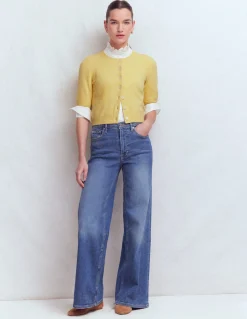 Boden Cachemire|Pulls & Gilets-Joli cardigan court Jaune grès