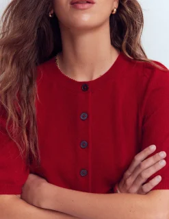 Boden Cachemire|Tenues De Travail-Joli cardigan court Rouge cendre
