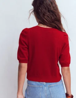 Boden Cachemire|Tenues De Travail-Joli cardigan court Rouge cendre
