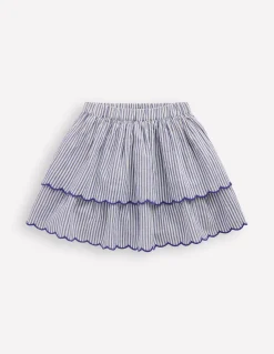 Boden Jupes & Jupes-Shorts|Ensembles Assortis-Jupe à détails Bleu et Ivoire à Rayures