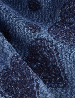 Boden Jupes & Jupes-Shorts-Jupe brodée à enfiler Bleu chambray