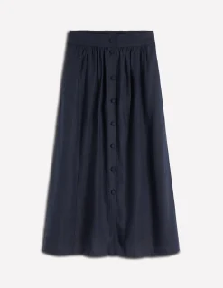 Boden Jupes-Jupe Emma en lin Bleu marine