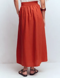 Boden Jupes-Jupe Emma en lin Orange brûlé