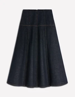 Boden Tenues De Travail|Jupes-Jupe en jean à empiècements Indigo