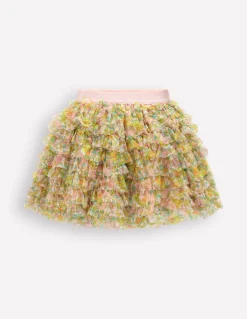 Boden Jupes & Jupes-Shorts-Jupe en tulle à volants Motif Florabunda ivoire doux