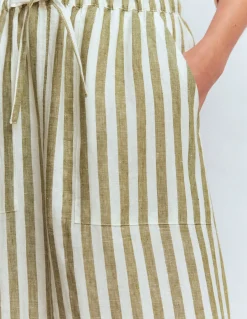 Boden Jupes-Jupe Layla en lin Rayé Vert