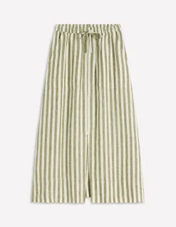 Boden Jupes-Jupe Layla en lin Rayé Vert
