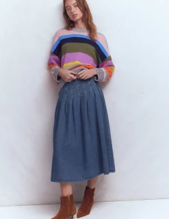 Boden Jupes-Jupe Valentina en jean Vintage moyen