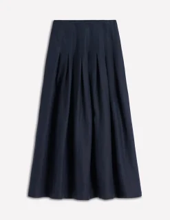 Boden Jupes-Jupe Valentina en lin Bleu marine