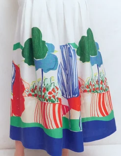 Boden Tenues De Travail|Jupes-Jupe Valentina en lin Multi, motif Abstract Valley