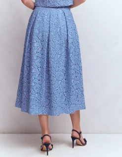Boden Jupes|Ensembles Assortis-Jupe Verity en dentelle Bleu barbeau