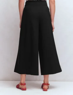 Boden Pantalons-Jupe-culotte à pli en point de Rome Noir
