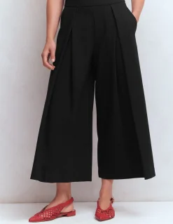 Boden Pantalons-Jupe-culotte à pli en point de Rome Noir