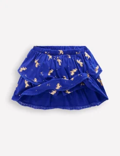 Boden Jupes & Jupes-Shorts-Jupe-short en jersey à volants Chevaux bleu saphir