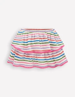Boden Jupes & Jupes-Shorts-Jupe-short en jersey à volants À Rayures Multicolores