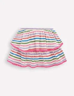 Boden Jupes & Jupes-Shorts-Jupe-short en jersey à volants À Rayures Multicolores