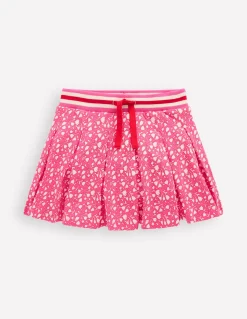 Boden Jupes & Jupes-Shorts-Jupe-short plissée en jersey Minuscule tulipe rose