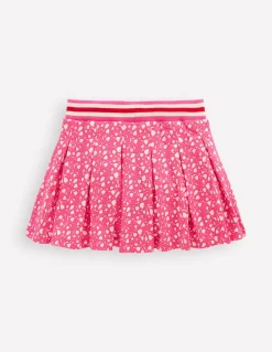 Boden Jupes & Jupes-Shorts-Jupe-short plissée en jersey Minuscule tulipe rose