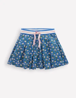 Boden Jupes & Jupes-Shorts-Jupe-short plissée en jersey Motif Garden Flower bleu geai