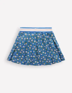 Boden Jupes & Jupes-Shorts-Jupe-short plissée en jersey Motif Garden Flower bleu geai