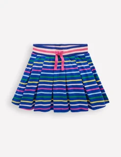 Boden Jupes & Jupes-Shorts-Jupe-short plissée en jersey Bleu Marine à Rayures Arc-en-ciel