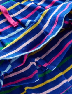Boden Jupes & Jupes-Shorts-Jupe-short plissée en jersey Bleu Marine à Rayures Arc-en-ciel