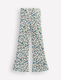 Boden Leggings|Pantalons-Legging côtelé évasé Motif floral ivoire doux