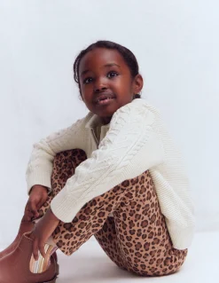 Boden Leggings|Pantalons-Legging côtelé évasé Cœurs folk rouge rockabilly