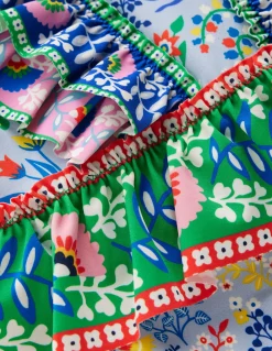 Boden Maillots & Tenues De Plage-Maillot de bain à basque et volants Motif Garden Floral bleu brumeux