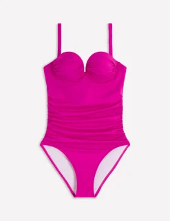 Boden Maillots De Bain-Maillot de bain à bonnets plissés Fuschia vif