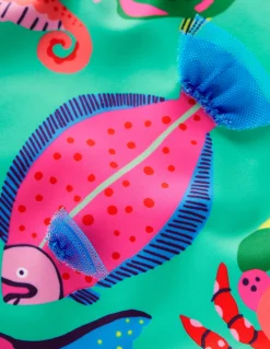 Boden Maillots & Tenues De Plage-Maillot de bain à dos échancré et appliqué Poissons bleu aigue-marine