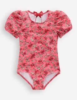Boden Maillots & Tenues De Plage-Maillot de bain à manches bouffantes Motif Meadow Floral rose saumon