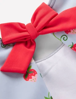 Boden Maillots & Tenues De Plage-Maillot de bain à manches bouffantes Motif Strawberry Vine bleu brumeux