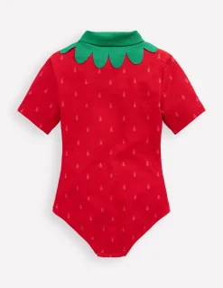 Boden Maillots & Tenues De Plage|Ensembles Assortis-Maillot de bain à manches courtes Fraise rose pop